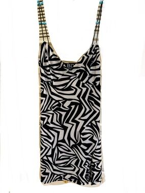 Black & White Abstract Slip Dress
